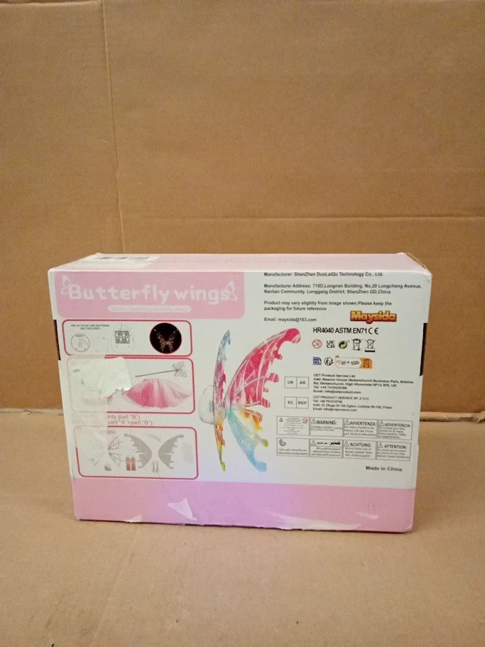 Maysida Electric Fairy Wings Girls Light Up Moving Butterfly LED Lights 3+ New