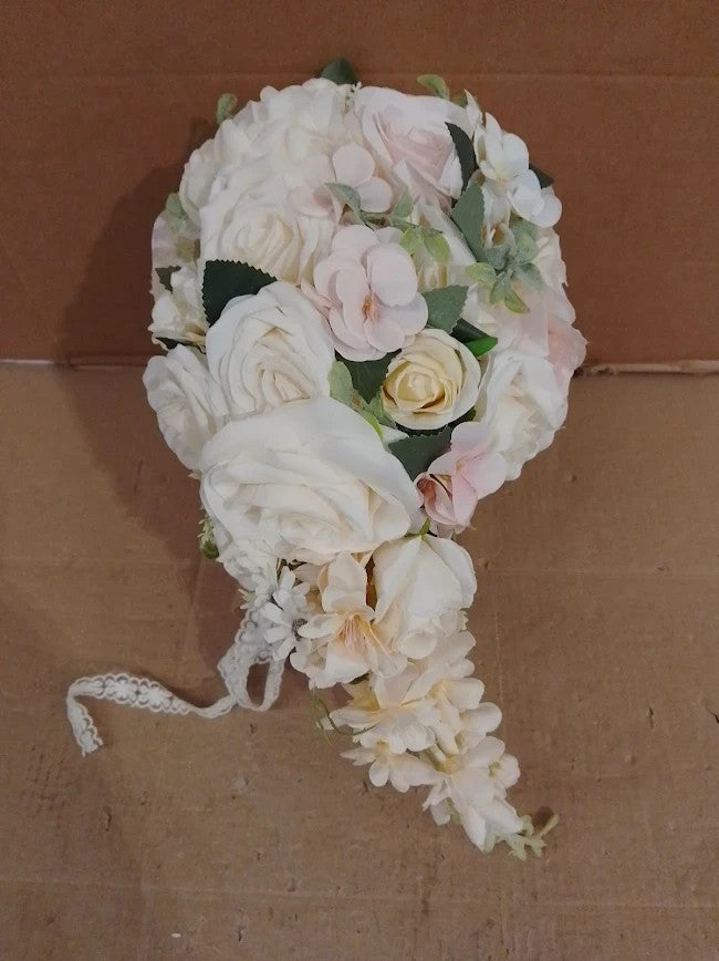 Ivayne Rose Wedding Bouquets Bride Cascading Bridal Ceremony Anniversary