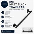 Habitat Wall Mounted Towel Rail 5.3x50x8cm Durable Matt Black