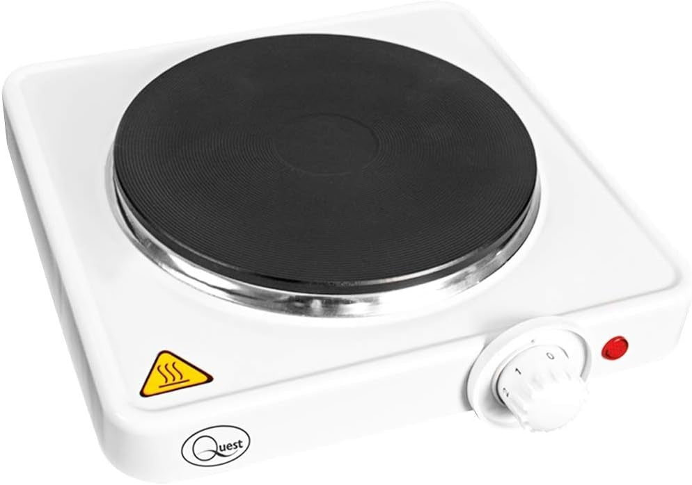Quest 35240 Electric Single Hob Plate Temperature Control 1500W 28x8.7x7cm New