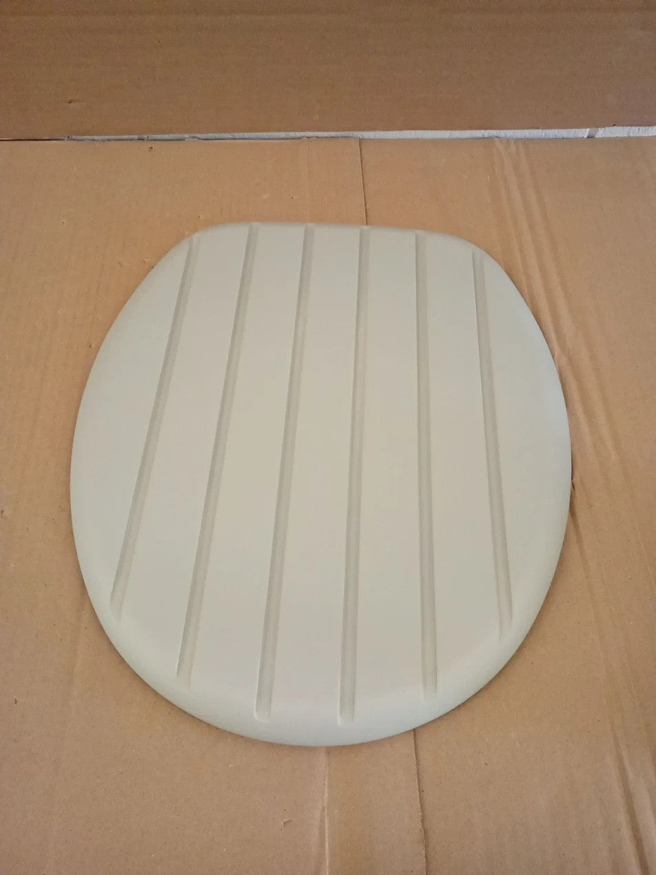Home Tongue & Groove Style Toilet Seat Adjustable Hinges Grey 45x37.3x5.3cm