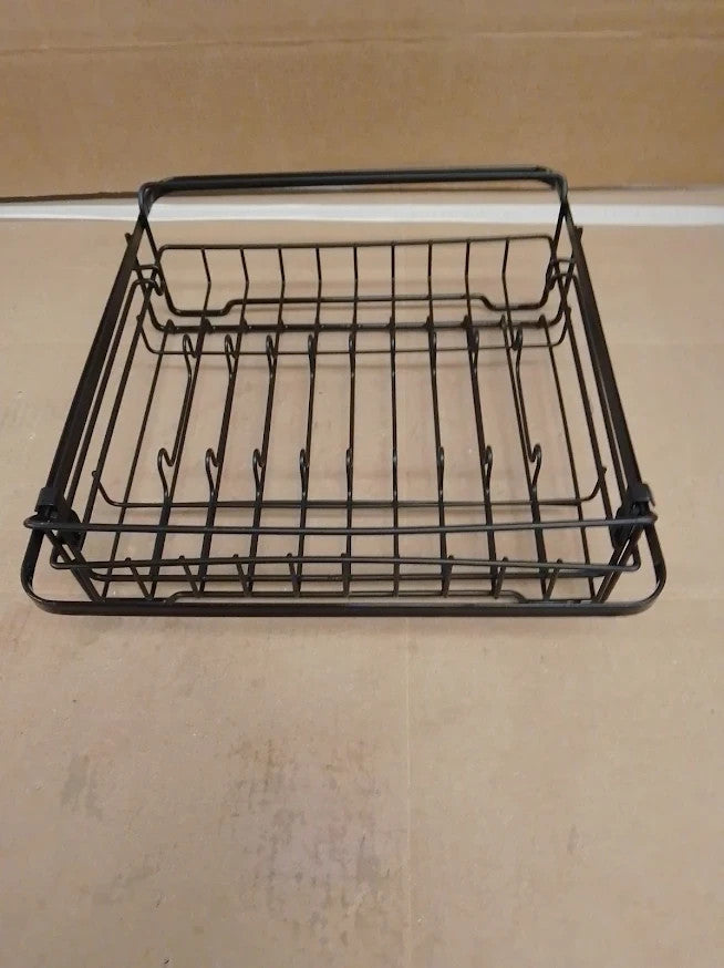 Black Metal Dish Drainer Rack Kitchen Plate Drying Rack Cutlery Holder New