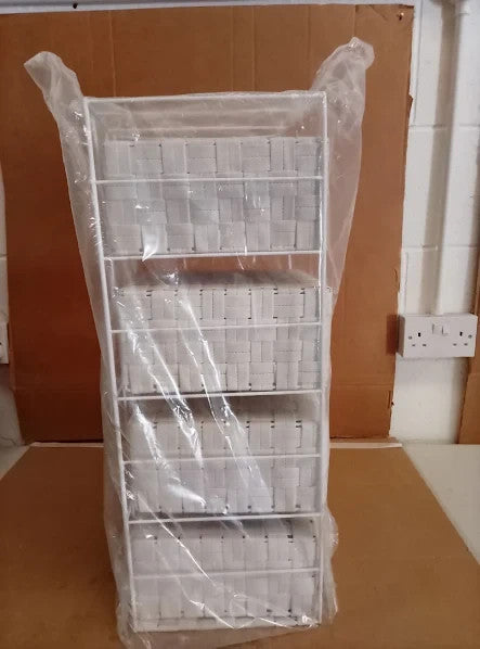 Argos Home 4 Drawer Woven Bathroom Storage Unit 20L White 60x22x23cm New
