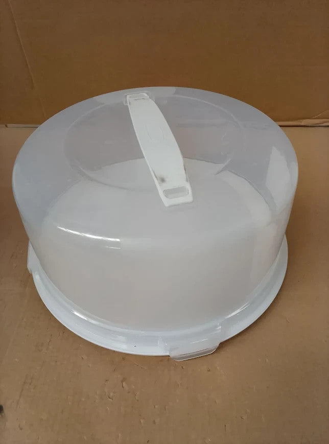 Accurate Plastic Cake Carrier Lid Locking Clips Round Dishwasher Safe 30cm