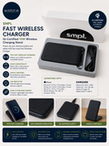 Smpl Fast Wireless Charger Qi Certified 10W Charging Stand Smartphones Black