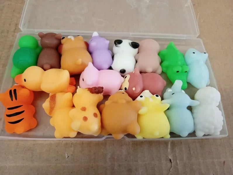 Dtydecle 18pcs Mochi Squishy Toys Mini Jungle Animals Squishies Soft Squeeze