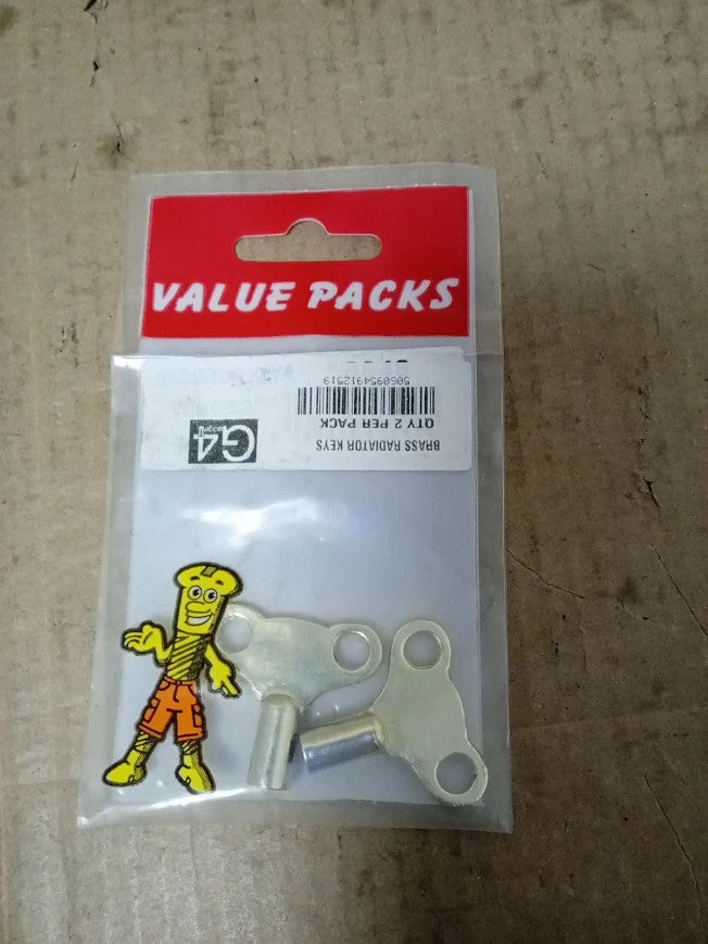 G4gadget Radiator Bleed Key 2 Pack Solid Brass Radiator Venting Universal New