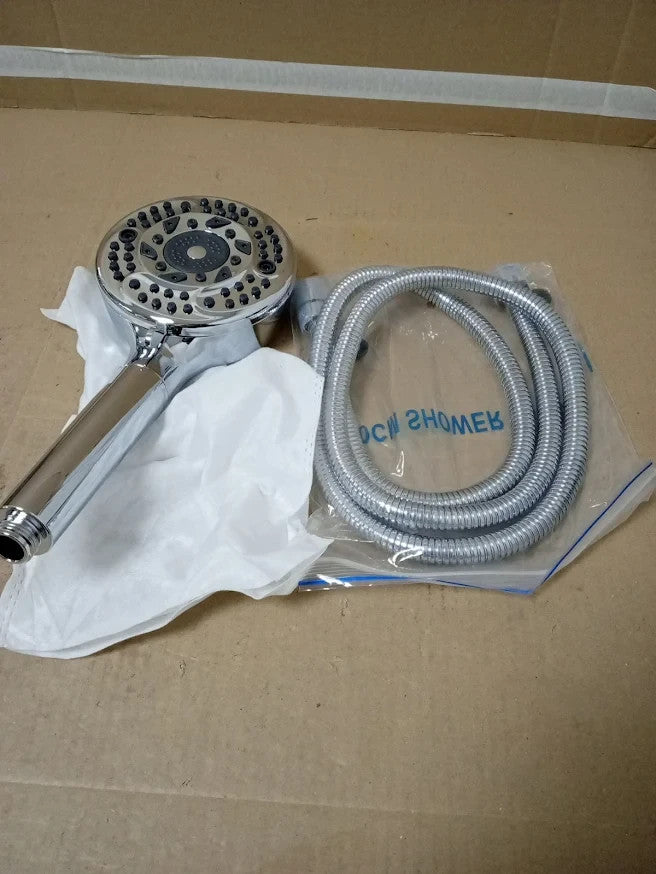 Filtered Shower Head Hose High Pressure 9 Spray Hard Water Chrome 2 Filters New
