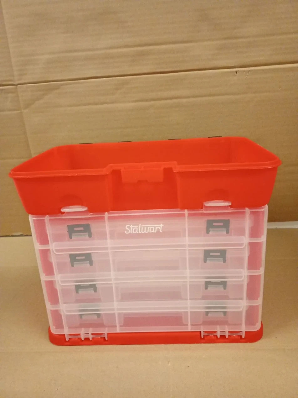 Storage Tool Box Portable Multipurpose Organizer Main Top Compartment 11x7x10in