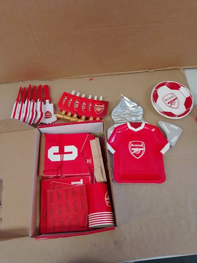 Arsenal Football Club Official Licensed Party Supplies Kit 6 Guests Birthday New