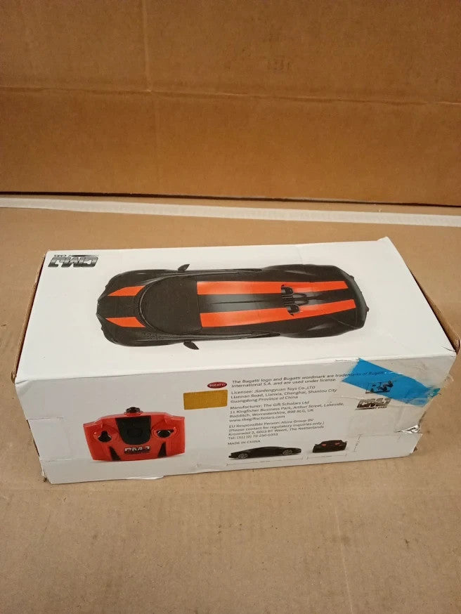 CMJ RC Cars Bugatti Chiron 1:24 Scale Remote Control Black Orange Lights New