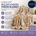 Globeland Wildflowers Throw Butterflies Flannel Blanket Plant Washable 59x51in