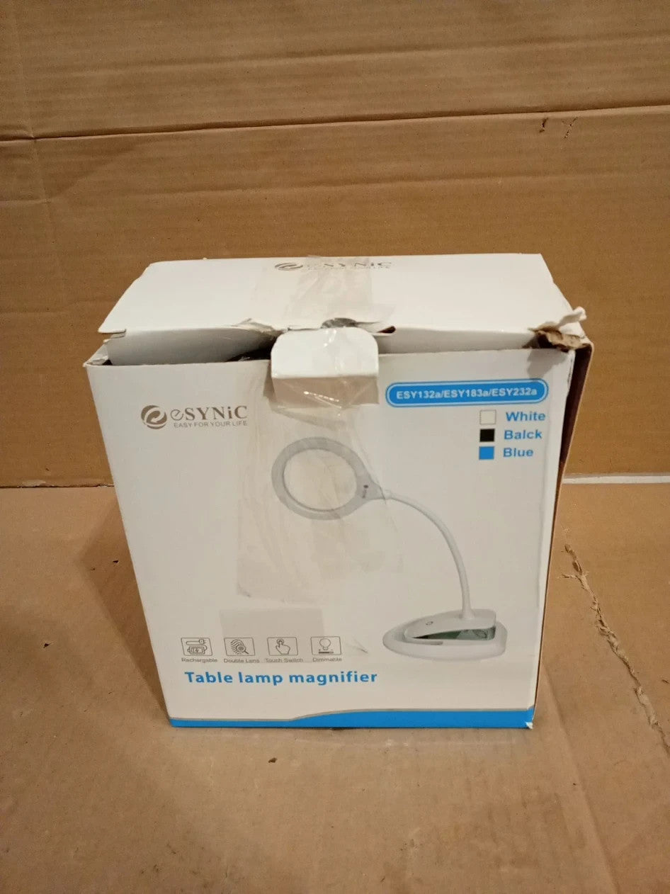ESynic Black Magnifying Glass Light Flexible Lamp Rechargeable 15 Bright LEDs