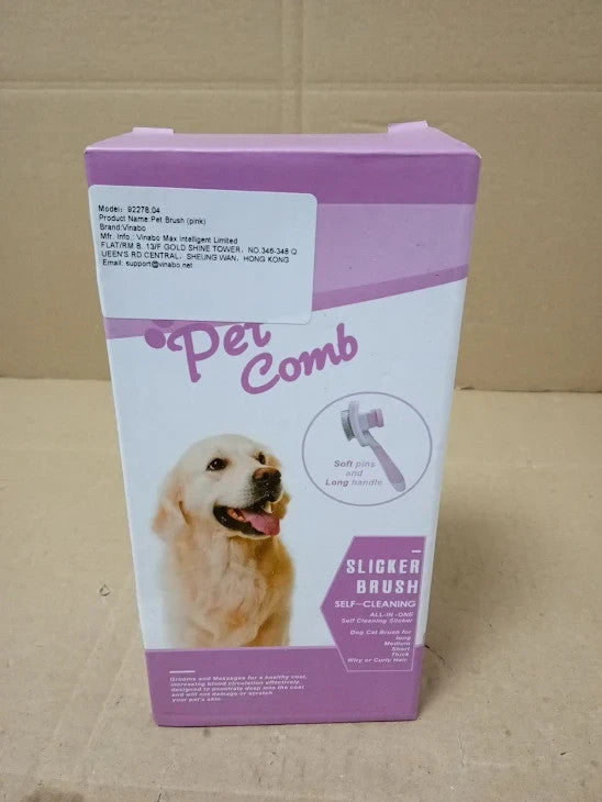 Vinabo Cat Dog Comb Brush Grooming Self Cleaning Slicker Pet Grooming Tool New