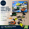 LEGO City 3in1 Airplane Service Truck & Hovercraft Remix Toy Mix & Match Mode