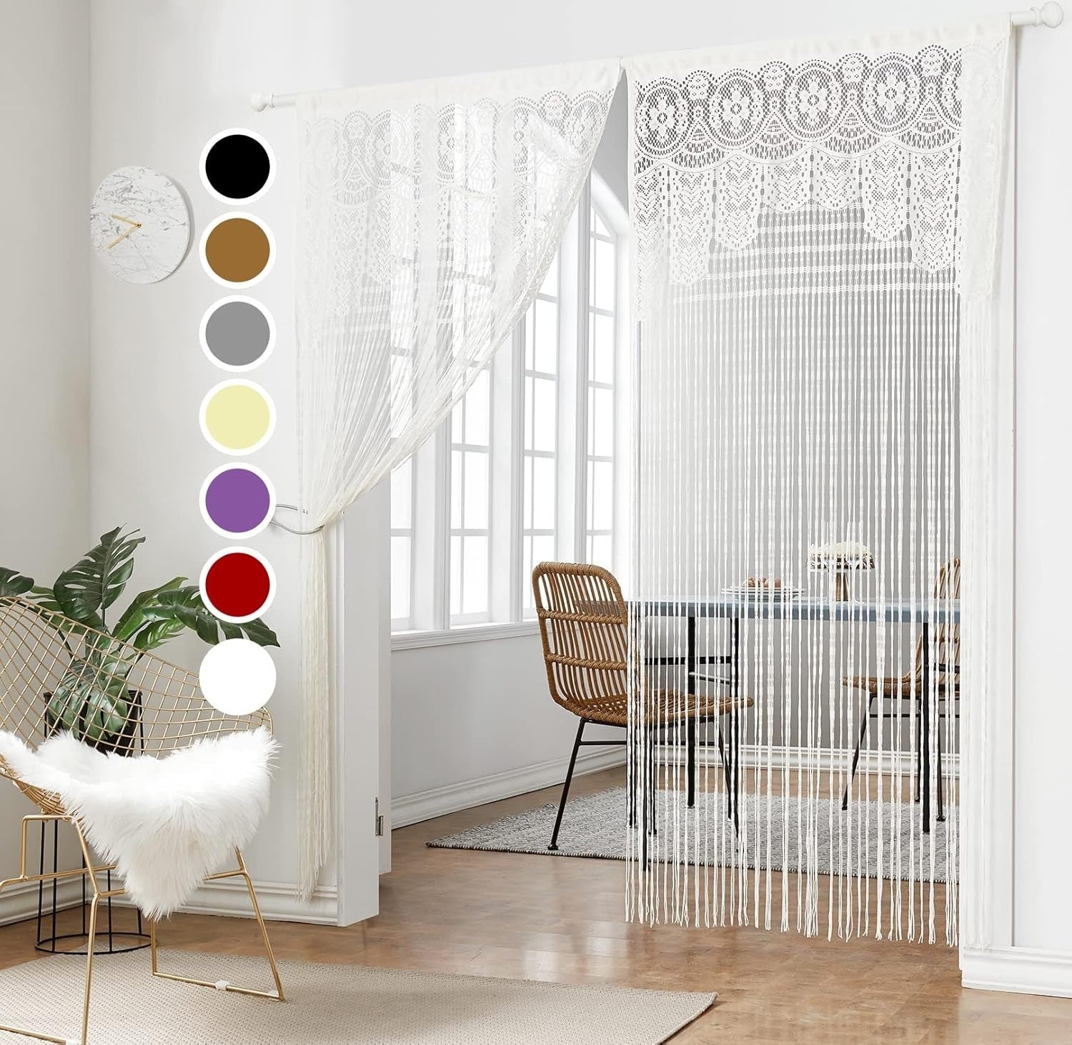 Hsylym White Lace Lightweight Curtains Soft Fine Texture Delicate French New