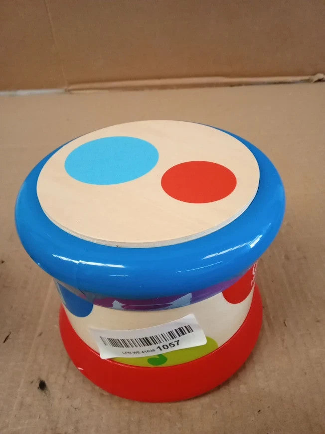 Hape Baby Drum Colourful Rolling Musical Instrument Toy Toddlers Rhythm 6m+