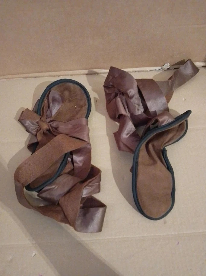 Bristol Novelties BA714 Roman Sandals Brown Leather Greek Unisex One Size New