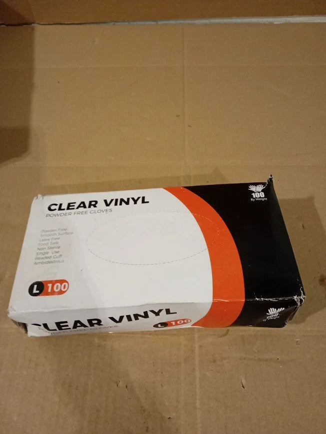 The Real Touch Vinyl Multi Purpose Gloves Powder Free Disposable Large New