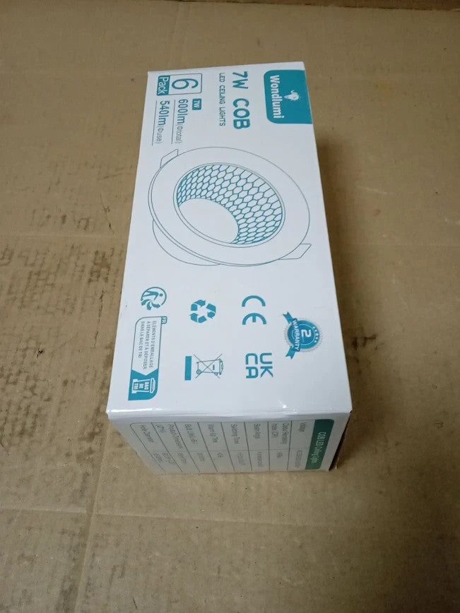 Wondlumi LED Recessed Ceiling Lights Dimmable 7W Ultra Slim COB Cool White