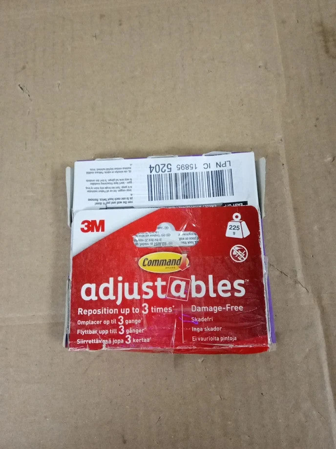 Command Adjustables Repositionable Plastic 8 Hooks Strips 17830CLR-12UKN New