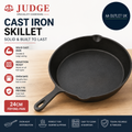 Judge Speciality Cookware Skillet Solid Cast Iron Frying Pan 24cm Induction Oven