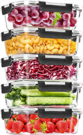 Skroam 5Packs 36oz Glass Food Storage Containers Lids Airtight Glass Meal New