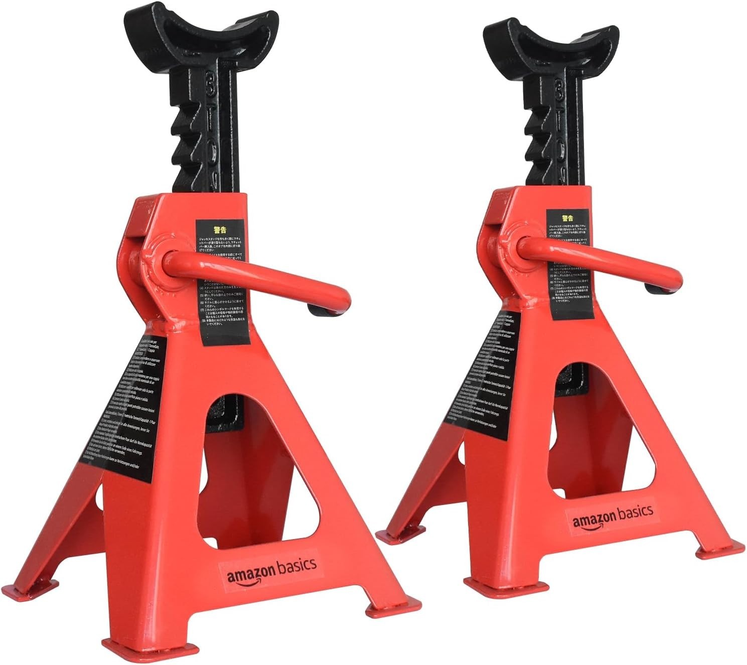 Amazon Basics Steel Jack Stands 3 Ton Capacity Pair Black Red Durable Design New