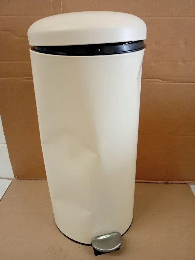 Habitat 30Litre Round Kitchen Pedal Bin Made From Carbon Steel Matt Cream