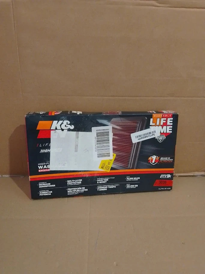 K&N Engine Air Filter High Performance Washable Replacement 333039 New