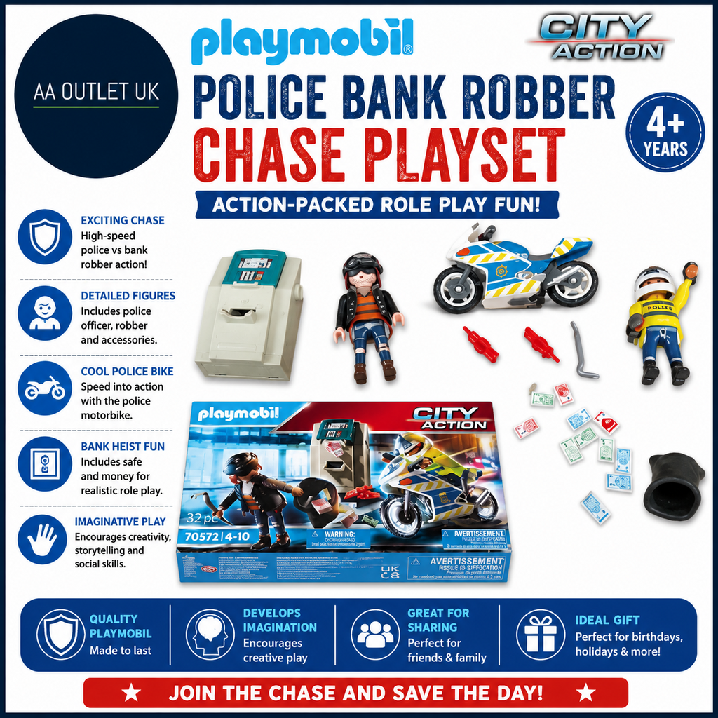 Playmobil 70572 City Action Police Bank Robber Chase Playset Role Play Toy Ages