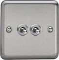 Varilight Double Toggle Light Switch 2 Way Value Matt Chrome XST2 New