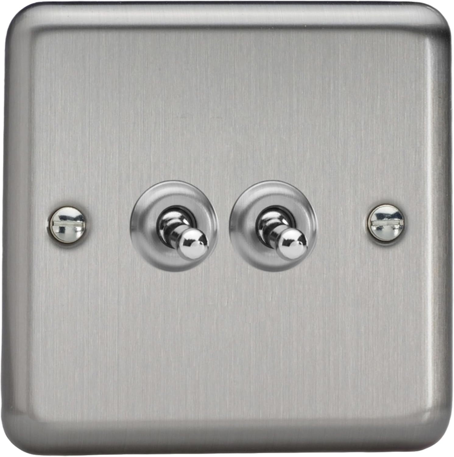 Varilight Double Toggle Light Switch 2 Way Value Matt Chrome XST2 New