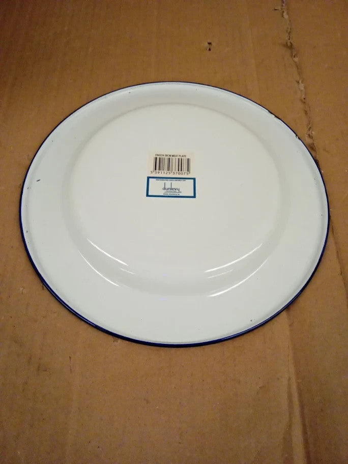 Falcon Enamelware 10.5inch Emaille Dinner Plate Blue White Classic Steel