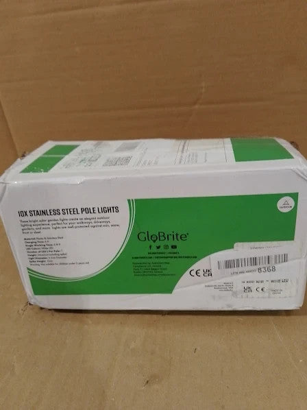 Cuqoo Solar Garden Stake Lights White 10 LED Waterproof Stainless Steel