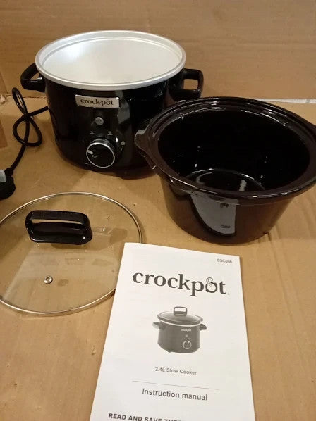 Crock Pot Slow Cooker 2.4L Removable Easy Clean CSC046 Ceramic Bowl 21x32x32cm