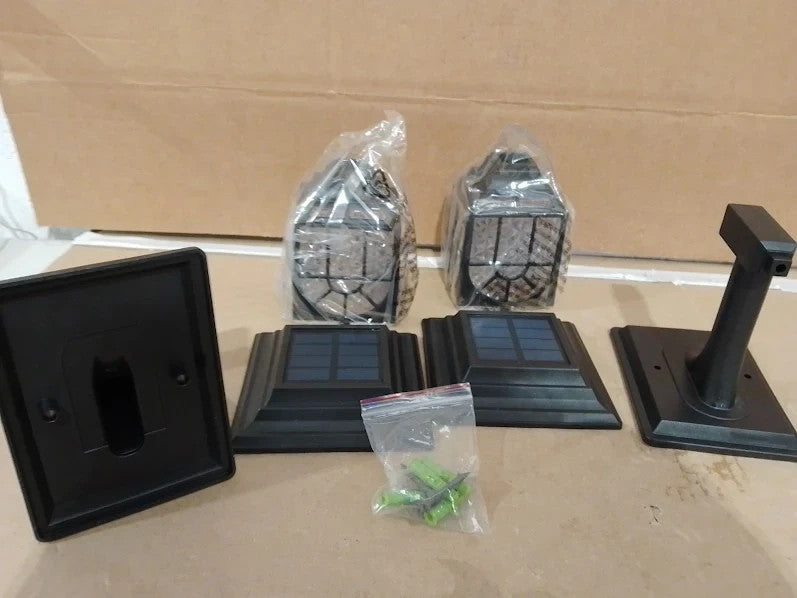 Leidrail Solar Fence Lights Outdoor Garden LED Solar Powered Pack 2 New