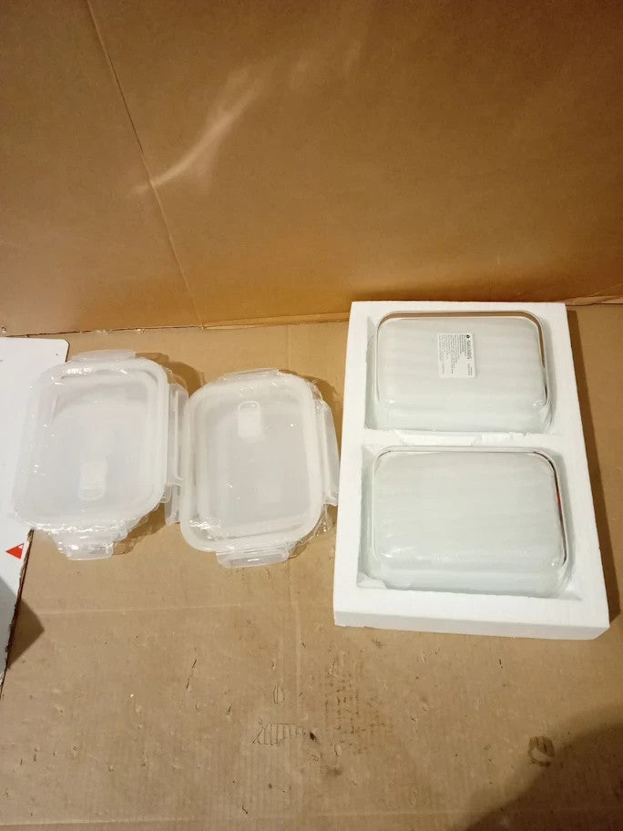Navaris Glass Food Storage Containers With Lids Set Of 8 Airtight Lockable New
