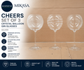 MIKASA Cheers 3 Pieces Crystal Balloon Gin Glasses Silver 724ml Dishwasher Safe