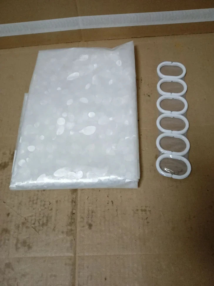 Shower Curtain Bathroom 100% Polyester Waterproof Mould Resistant 180x180cm New