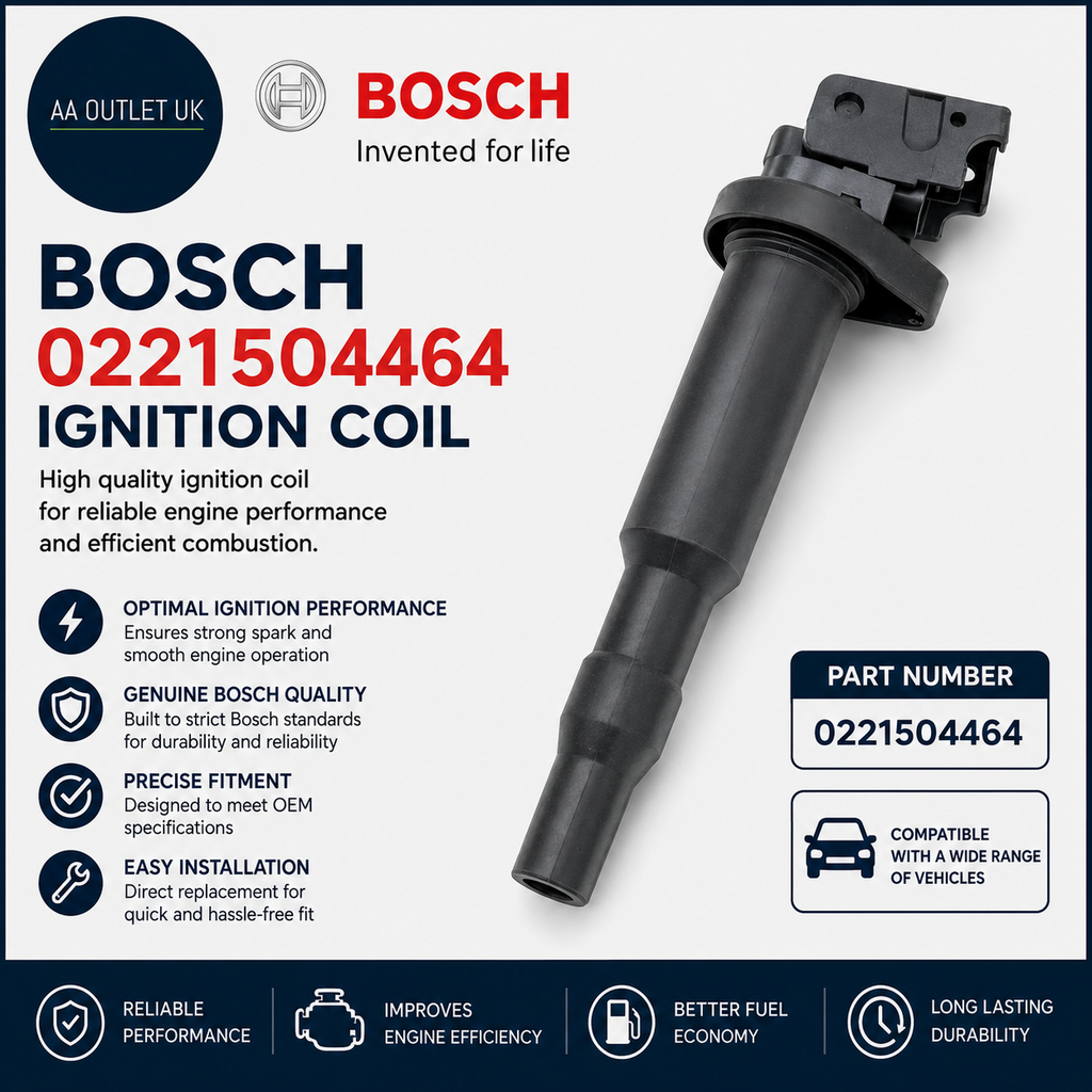 Bosch 0221504464 Ignition Coil 6x7x2cm Male To Female Black