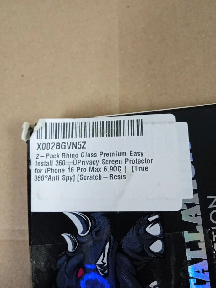 Rhino Glass Privacy Screen Protector IPhone 16 Pro Max Scratch Resistant New