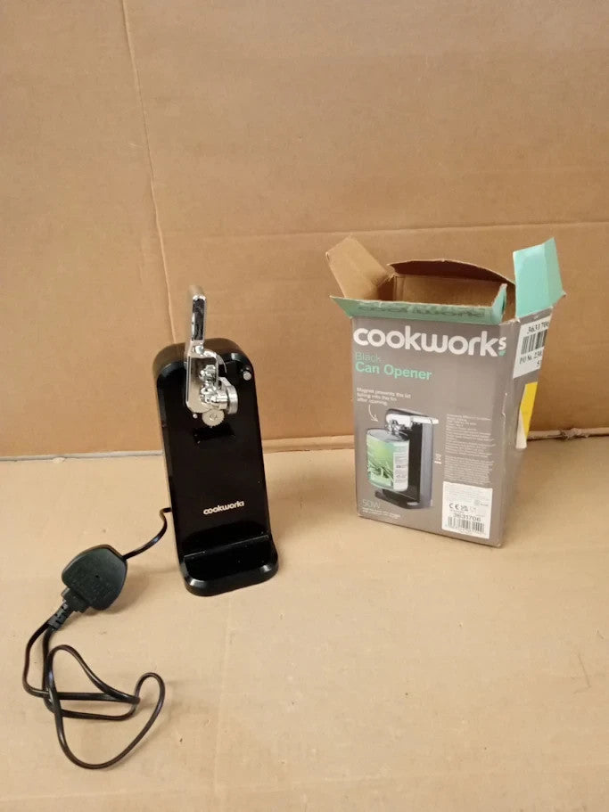 Cookworks Can Opener Black 50W Magent Prevents the Lid Falling The Tin