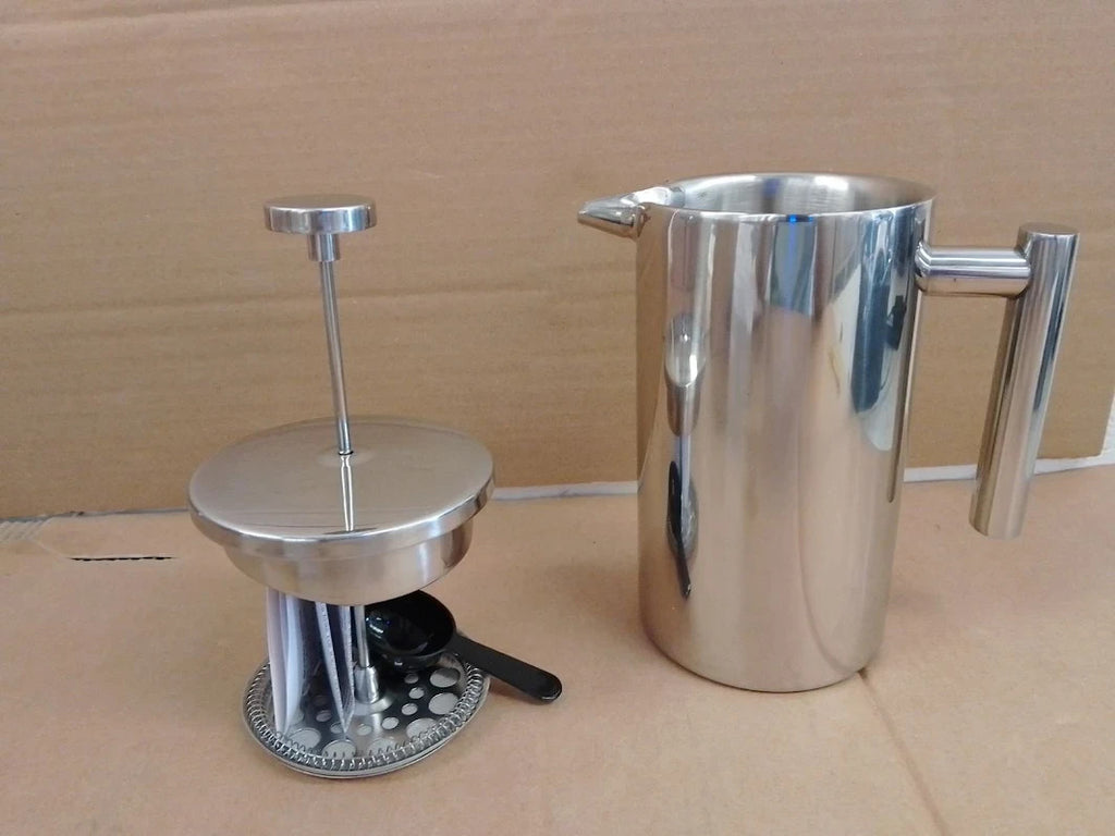 Habitat Double Walled 1000ml Cafetiere Silver French Press Coffee Maker Durable