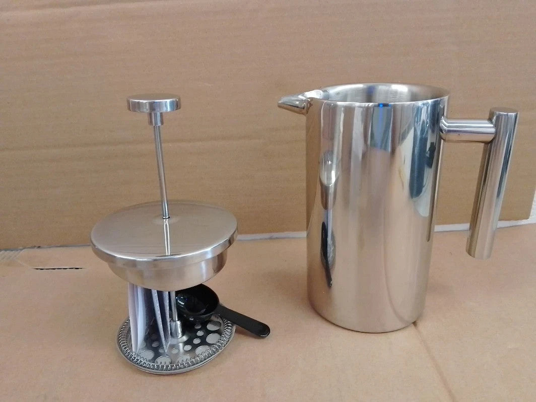 Habitat Double Walled 1000ml Cafetiere Silver French Press Coffee Maker Durable