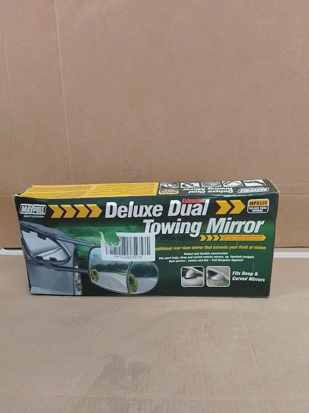 Maypole Deluxe Dual Glass Aero Shaped Extension Towing Mirror Universal Fit New