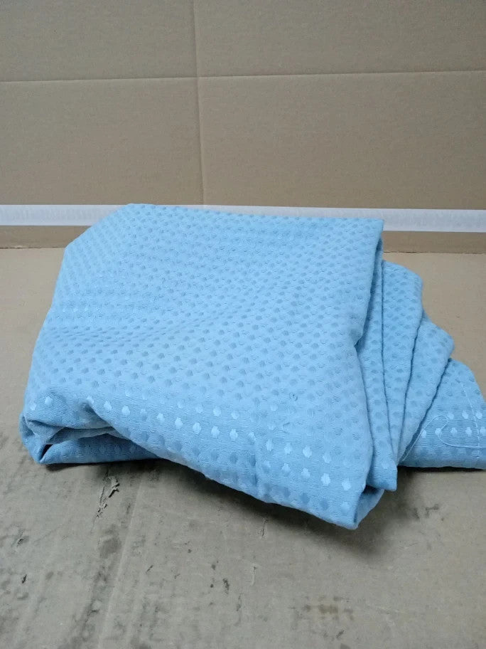Aqua Blue Waffle Shower Curtain Light Blue Heavy Duty Fabric 183x214cm New
