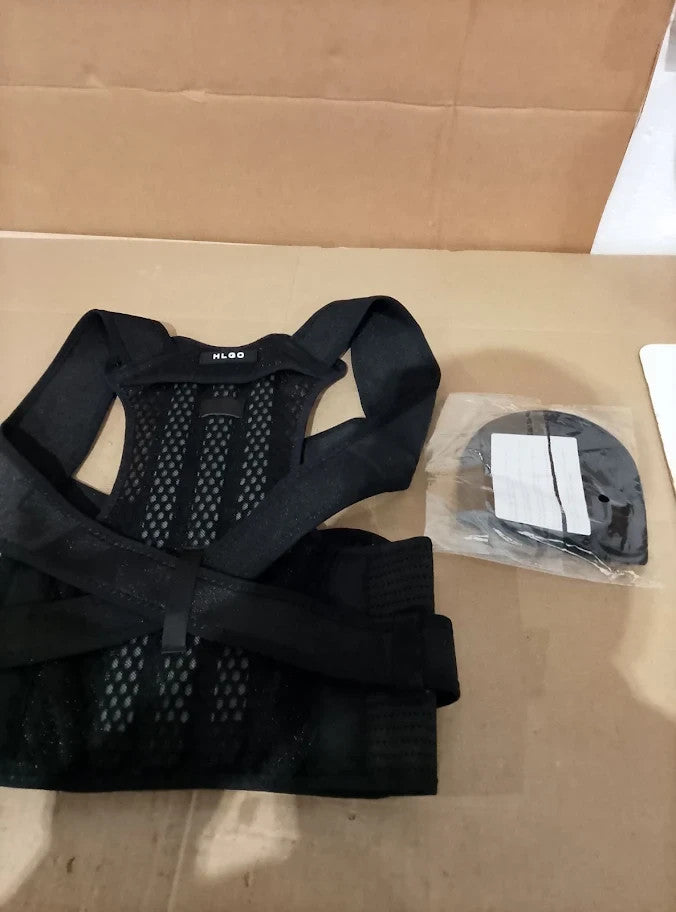 HLGO Posture Corrector Women Men Back Brace Posture Support Black Medium New