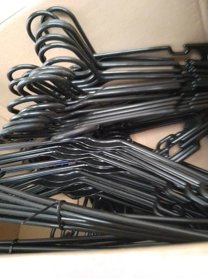 Amazon Basics Plastic Clothes Hangers Adult Size Black New