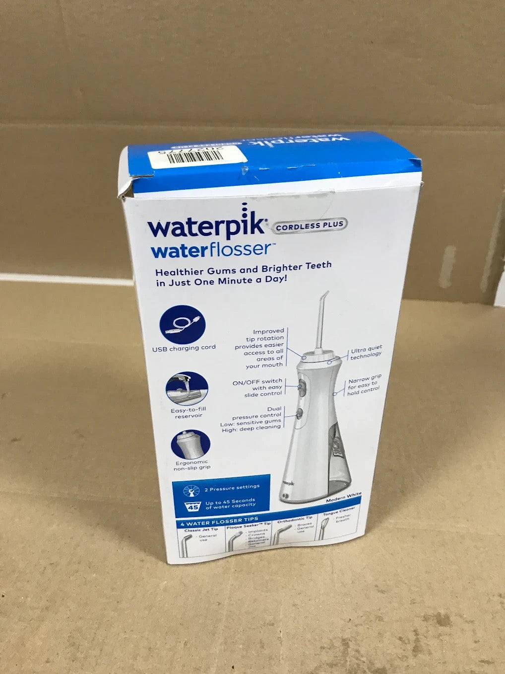 Waterpik Cordless Plus Water Flosser Rechargeable Oral Irrigator White WF20 New